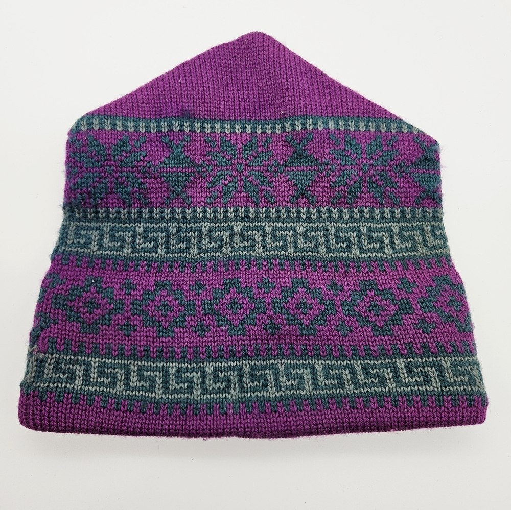 VINTAGE | wool fair isle nordic toque winter hat - Picture 1 of 7